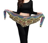 GZXXB Ceinture Danse Orientale Ceinture De Danse Du Ventre For Femmes, Écharpe Multicolore En Verre Et Soie, Cristal, Chaîne Taille, Hanche, Nouvelle Collection(MULTI)