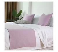 GZXXB Chemin de Lit pour Pied de Lit Drap de lit d'hôtel Simple et Moderne, Couvre-lit léger en Coton Lin uni Luxe for séjour chez l'habitant(Purple,48 * 180cm)