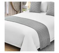 GZXXB Chemin de Lit pour Pied de Lit Drapeau de lit, écharpe, léger, Luxe, séjour chez l'habitant, hôtel, tricoté, Couvre-lit d'hôtel(Light Gray B,60 * 180cm)