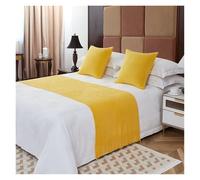 GZXXB Chemin de Lit pour Pied de Lit Drapeau de lit, écharpe, léger, Luxe, séjour chez l'habitant, hôtel, tricoté, Couvre-lit d'hôtel(Yellow A,Pillowcase)