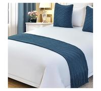 GZXXB Chemin de Lit pour Pied de Lit Drapeau de lit, écharpe, léger, Luxe, séjour chez l'habitant, hôtel, tricoté, Couvre-lit d'hôtel(Denim Blue B,60 * 260cm)
