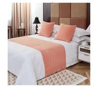 GZXXB Chemin de Lit pour Pied de Lit Drapeau de lit, écharpe, léger, Luxe, séjour chez l'habitant, hôtel, tricoté, Couvre-lit d'hôtel(Orange A,Pillowcase)