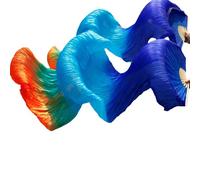 GZXXB Eventail de Danse Soie Éventail de Danse du Ventre en Soie véritable, 1 Paire d'éventails Longs, dégradé Couleur, Pratique la(Fan-12,L-180x90cm)