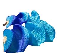 GZXXB Eventail de Danse Soie Eventail de Danse du Ventre en Soie, voiles véritable, 1 Paire (2 pièces), Noir + Rouge(23,L-180cm-1pair(2pcs))