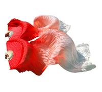 GZXXB Eventail de Danse Soie Éventail de Danse du Ventre, Voile en Soie véritable, 1 pièce, Main Gauche +, Droite, Teint Couleur, Pratique Performance, Fans(05,L-180x90cm)