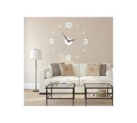 GZXXB Horloge Murale Lumineuse Moderne Horloge Murale Lumineuse 3D en Acrylique, Numérique À Monter Soi-même, Autocollants Muraux, Silencieuse(Silver-Not Glowing)