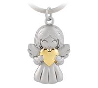 GZXYA Porte-clés Ange Gardien, Pendentif Porte-Bonheur, Ange avec cœurs pour Examens ou Voiture, adapté comme Cadeaux pour Femmes, Petites Amies, collègues. (1274 D or)