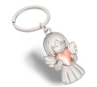 GZXYA Porte-clés Ange Gardien, Pendentif Porte-Bonheur, Ange avec cœurs pour Examens ou Voiture, adapté comme Cadeaux pour Femmes, Petites Amies, collègues. 1274 (D or rose)