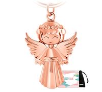 GZXYA Porte-clés au motif ange gardien, pendentif porte-bonheur, avec feuille de trèfle, pour examens ou voiture, approprié comme cadeau pour femmes, petite amie, collègues, mm