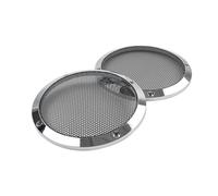 GZYF 2 pièces 6.5" Grille de Haut-Parleur arrière ventilée inférieure Pak Mesh Cover ABS Chrome pour Touring 83-2023 avec Haut-Parleur 6,5" Carénage inférieur ventilé Sacoche de Selle Mot