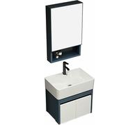 GZYHDC Armoire de salle de bain avec miroir Lavabo, meuble de salle de bain moderne encastré avec 2 portes fermées - Bleu (Taille : 60 x 38 cm)