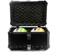 GZYHDC Boîte de moto, 28L 36L 45L 55L 65L 80L 100L Noir Aluminium Haut Valcy Top Maison avec bloc de sécurité, Bauctti pour casque (couleur : argent, taille : 80 l)