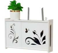 GZYHDC boîte de rangement routeur boîte de rangement étagères flottantes routeur wifi routeur prise électrique boîte blindage routeur mur support bureau blanc 48