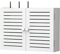 GZYHDC Boîte de Rangement Routeur, Extra Large WiFi Routeur sans Fil Boîte de Rangement Prise Fil de Blindage Finition Boîte de Fil Mur Suspension Câble Organisateur Étagère flottante - Blanc, PVC