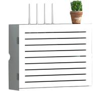 GZYHDC Boîte de Rangement Routeur Wifi Boîte de Rangement Routeur sans Fil Bois Couverture Décorative Multimédia Blanc Étagère Murale Flottante Support TV Cacher Prise de Câble Boîtier d'Occlusion