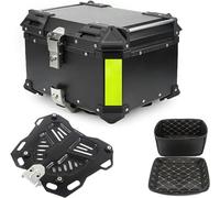 GZYHDC Moto en aluminium 45 L 55 L 65 L 80 L 100 L, chariot de moto universel, sac de voyage avec dossier et plaque de base, grande capacité (couleur : argent, taille : 28 l), argent-28 l