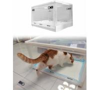 GZYHDC Nid d'atomisation pliable pour animaux de compagnie, pour inhalation d'oxygène, boîte de baleine pour clinique vétérinaire, porte-bébé transparent avec roues (petit)
