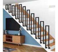GZYHDC Rampe d'escalier antidérapante de sécurité adaptée pour les escaliers, main courante en fer forgé s'adapte à 1 marche, main courante de transition extérieure pour marche extérieure, noir mat