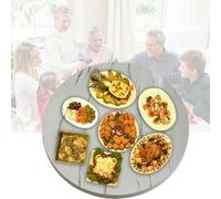 GZYHDC Table à manger en bois, assiette rotative de 71,1 cm et 81,3 cm, plateau de service rond, rotation lisse paresseux, facile à partager, grandes plaques en bois
