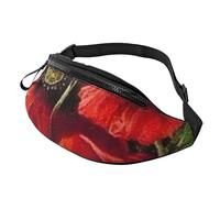 GZYL Sac banane avec imprimé flamme bleue, Belle fleur de coquelicot rouge., Taille unique