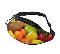 GZYL Sac banane avec imprimé léopard rouge, Variété de fruits et légumes frais., Taille unique