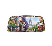 GZYL Trousse à crayons en cuir avec imprimé Tour Eiffel Paris Street Scene Portable, doré, Taille unique, Pochette à monnaie