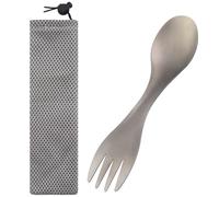 GZYULAN 1 Pièce Couvert Portable,Pochette Couvert,Kit Couvert,Couvert Lunch Box,Couvert Transportable,pour Camping en Plein Air,Randonnée,Voyages,Pique-Nique,Spork(Titanium)