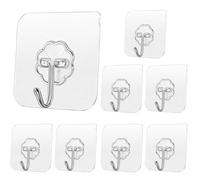 GZYULAN 8 Pièces Accroche Murale sans Percer 6 cm,Attache Murale sans Percer,Accroche Serviette,Crochet Douche,Crochet Adhesif Mural Transparent