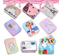 GZYYANG Petite Boite Metal, 9 Pièces Boite Metallique avec Couvercle, Aciers Inoxydables Petite Boite de Rangement Coloré, Convient pour les Bonbons, les Petits Objets (9 x 6,5 x 2,5 cm)