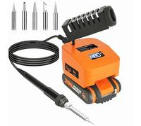 GZYZ Cordless Soldering Iron kit Compatible with Worx 20V Battery, Portable Soldering Kit with LCD Display, Temperature C°/F°Conversion, USB & Type-C Ports for DIY, Appliance Repair, Orange