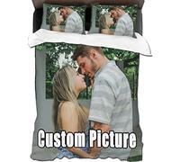 GZYZXP Housse de Couette personnalisée, personnalisez Vos Propres Photos et Texte, Housse de Couette personnalisée + taie doreiller personnalisée Double Taille pour Famille Couples bébé Anniversaire