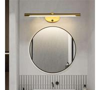 GZZBMY Lampe Miroir LED Salle de Bain Applique Murale avec Interrupteur Moderne Métal Eclairage Mural Intérieure Lampe Murale pour Coiffeuse Lavabo Maquillage Coiffeuse (Lumière Chaude Dorée,56cm)