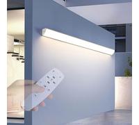 GZZBMY LED Appliques Murales Extérieures Jardins Lampe Murale avec Télécommande Dimmable Moderne Longue Barre Lumineuse Acrylique Eclairage Mural Pour Jardins Terrasses Chambres Villa (Blanc,80cm)