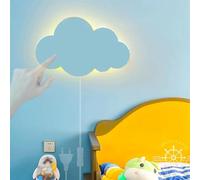 GZZBMY LED Créatif Nuages Applique Murale avec Interrupteur Tactile Lampe Murale Chambre d'enfant 12W Moderne Éclairages Murales 3000K/4000K/6000K Salon Chambre Escalier Couloir (Bleu,Lumière Chaude)