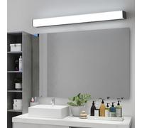 GZZBMY LED Luminaire Salle de Bain Lampe pour Miroir IP44 Étanche Métal Chrome Applique Murale Moderne Lampe de Mur 3000K/6500K Chambres à Coucher Motel Montage Miroir (Noire Lumière Blanche,60cm)