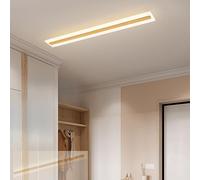 GZZBMY Plafonnier LED Dimmable Blanc Chaud 2800K/Blanc Naturel 4000K/Blanc Froid 6000K Lampe de Plafond avec Télécommande Lampe Moderne Rectangulaire Intérieur Cuisine Bureau (Couleur Bois,60CM 23W)