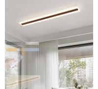 GZZBMY Plafonnier LED Dimmable Blanc Chaud 2800K/Blanc Naturel 4000K/Blanc Froid 6000K Lampe de Plafond avec Télécommande Lampe Moderne Rectangulaire Intérieur Cuisine Bureau (Couleur Noyer,60CM 23W)