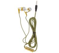 H-169 3,5 mm MP3 MP4 Câblage Subwoofer Cordon tressé, Casque avec contrôle du fil de blé (Doré)