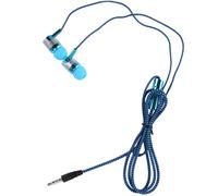 H-169 3.5mm MP3 MP4 Cordon tresse de subwoofer de cablage, Ecouteurs de musique universelle avec controle du fil de mic (bleu)