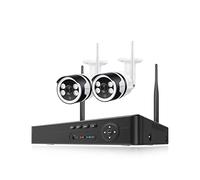 H.265 8CH 3MP 5MP Système De Caméra De Sécurité sans Fil Détection Humaine P2P Couleur Vision Nocturne Enregistreur Vidéo Kit De Surveillance P2P(None,8CH NVR 2 Cam 5MP)