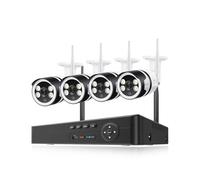 H.265 8CH 3MP 5MP Système De Caméra De Sécurité sans Fil Détection Humaine P2P Couleur Vision Nocturne Enregistreur Vidéo Kit De Surveillance P2P(None,8CH NVR 4 Cam 3MP)