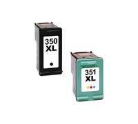H-350XL/351XL PACK - Pack de 2 - taille XL - noir, couleur (cyan, magenta, jaune) - compatible - remanufacturé - cartouche d'encre (alternative