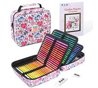 H & B Lot de 120 crayons de couleur - Fournitures artistiques - Kit de dessin pour adultes et enfants - Carnet de coloriage avec étui