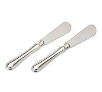 H.Bauer jun. Lot de 2 couteaux à beurre argentés avec lames en acier inoxydable - Peut également être utilisé comme couteau à confiture ou couteau à tartiner