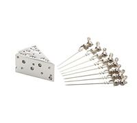 H.Bauer jun. Lot de 9 pics à fromage argentés avec motif fromage et souris