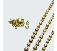 H-BOLT - Bandes à ongles décoratives universelles de 5 et 10 m pour tissus d'ameublement et meubles - Comprend des punaises de tapisserie lâches pour une installation facile (9,5 mm, doré, 10 mètres)