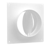 H&C VENT Bride murale 100 mm diamètre avec clapet anti-retour - Raccord de tuyau blanc pour conduit de ventilation PVC HVAC