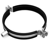 H&C VENT Collier de serrage avec inserts en joint caoutchouc - Support HVAC pour conduits d'air - Ventilation gaz d'échappement sortie Collier (Ø 160 mm)