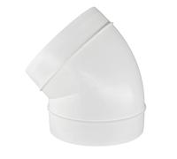 H&C VENT Coude à 45 ° - Tuyau d'évacuation d'air - 100 mm - Tube en plastique - Pour hotte aspirante - 45 ° - Tube coudé (45 degrés, 100)