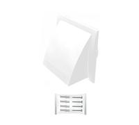 H&C VENT Grille Aeration 190x190mm avec anti pluie et Moustiquaire et trappe de visite │ Clapet Anti Retour│ Evacuation Cache Tuyau Ventilateur │ Exterieur Interieur Ventialtion │ Extracteur d'air VMC